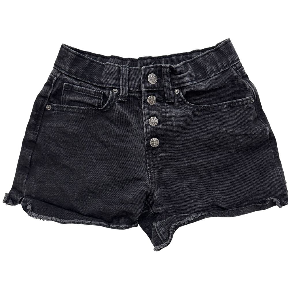 Old Navy Girls size 10 High Rise Black Gray Cutoff Denim Shorts